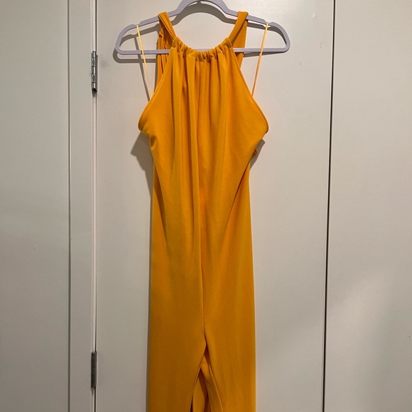 Zara Pants & Jumpsuits Zara Yellow Long Jumpsuit Zara Halter